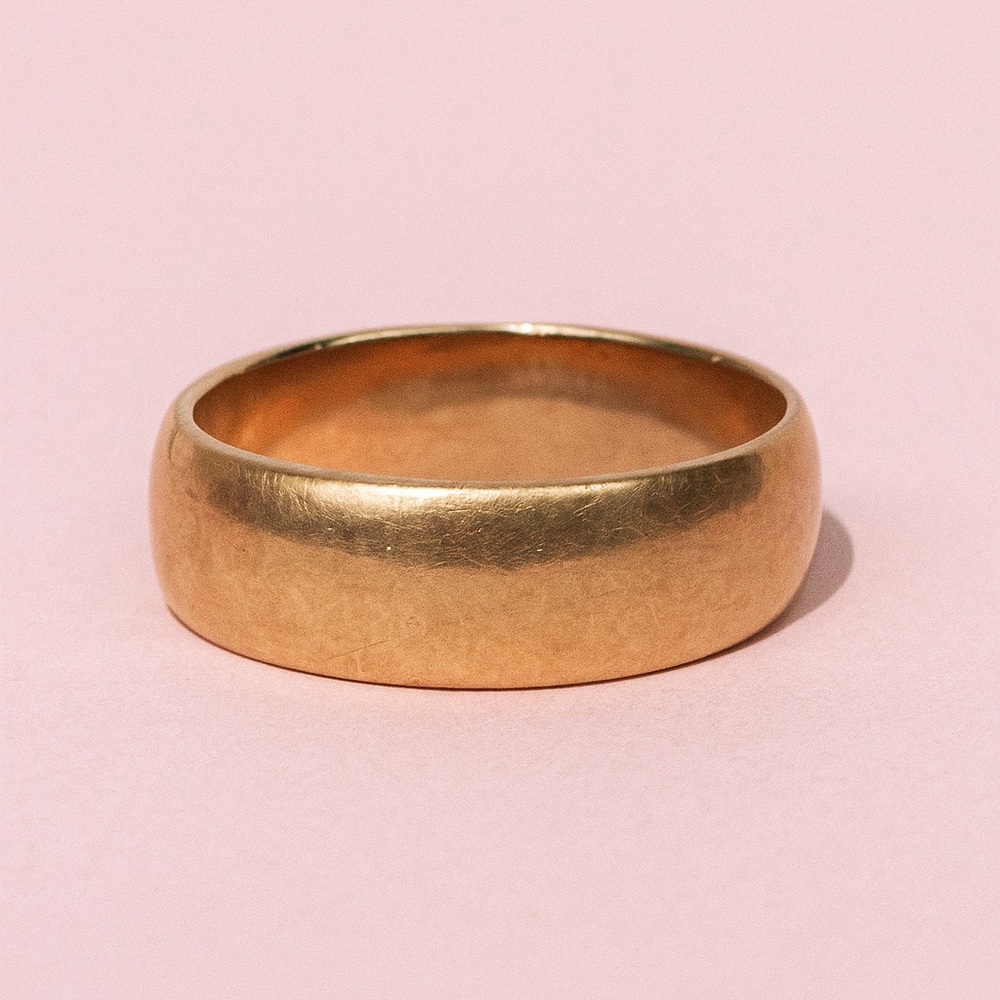 Antique 18ct Yellow Gold Turquoise Trilogy Band Ring, 8.73g, Size 8.5 - Picture 2 of 3